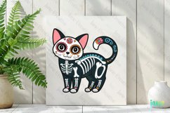 Abyssinian Day of The Dead Cat Sublimation Clipart Product Image 2