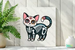 Abyssinian Day of The Dead Cat Sublimation Clipart Product Image 2