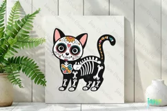 Bengal Day of The Dead Cat Sublimation Clipart Product Image 2