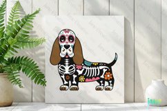 Basset Hound Day Of The Dead Dog Sublimation Clipart Product Image 2