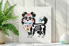 Collie Day Of The Dead Dog Sublimation Clipart Product Image 2