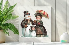 Family Snowman Good Old Christmas Clipart Product Image 3