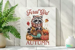 Vintage Fall Feral Girl Autumn Clipart Product Image 3