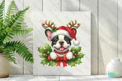 Christmas French Bulldog Peeking Clipart Product Image 2