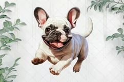 Happy French Bulldog Dog Running Clipart Product Image 1