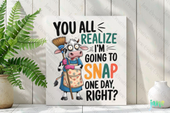 Funny Cow Quotes Sublimation Clipart Product Image 2