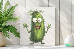 Funny Cucumber-Funny Fruits &amp; Vegetables Clipart Product Image 2