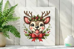Funny Reindeer Christmas PNG Clipart Product Image 2