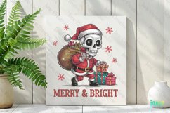 Merry And Bright Funny Skeleton Christmas PNG Clipart Product Image 2