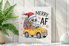 Merry AF Funny Skeleton Christmas PNG Clipart Product Image 2