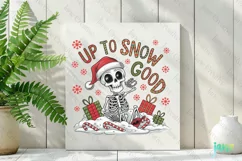 Up To Snow Good Funny Skeleton Christmas PNG Clipart Product Image 2