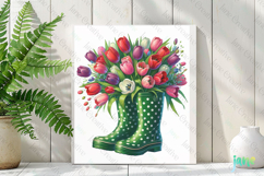 Garden Boots Sublimation Clipart Bundle Product Image 2