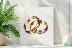 Gold Wedding Bands Sublimation Clipart Product Image 2