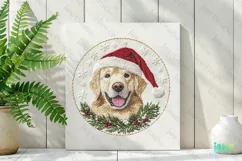 Embroidered Christmas Golden Retriever Dog Ornament Clipart Product Image 2