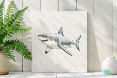 Great White Shark Carcharodon carcharias Watercolor Sharks Product Image 2