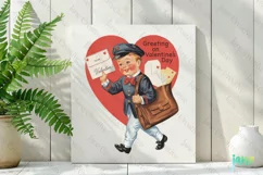 Greeting on Valentine’s Day Vintage Valentine PNG Product Image 2