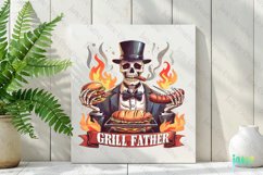 Grill Father Funny Skeleton Father&#039;s Day Product Image 3