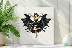 Halloween Vintage Pin-up Girl Clipart Product Image 2