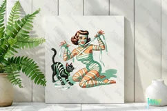 Halloween Vintage Pin-up Girl Clipart Product Image 2