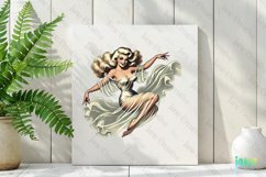 Halloween Vintage Pin-up Girl Clipart Product Image 2