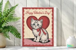 Happy Valentine&#039;s Day Kitty Illustration Card Product Image 2