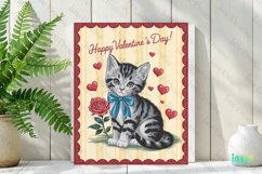 Happy Valentine&#039;s Day Kitty Illustration Card Product Image 2
