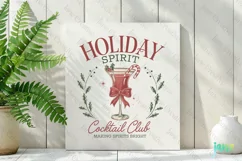 Holiday Spirit Cocktail Club Vintage Christmas Clipart Product Image 3