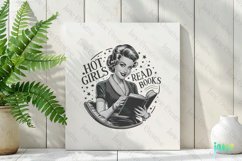 Hot Girls Read Books Retro Book Lover Clipart Product Image 2