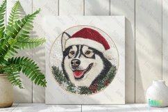 Embroidered Christmas Husky Sibir Dog Ornament Clipart Product Image 3