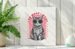 I Do What I Want Vintage Funny Cat Clipart Product Image 2