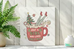 Just A Girl Who Loves Christmas Retro Christmas Clipart Product Image 2