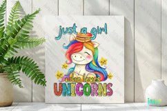 Just A Girl Who Loves Unicorns PNG Product Image 3