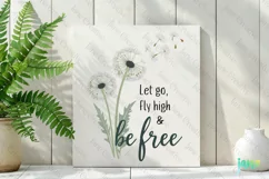 Let Go Fly High and Be Free Vintage Flower Clipart Product Image 2