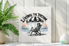 Living The Dream Funny Summer Skeleton Product Image 2