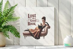 Lost In A Good Book Retro Book Lover Clipart Product Image 2