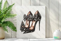 Luxury Plaid Black and White Christmas Clipart Product Image 2