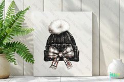 Luxury Plaid Black and White Christmas Clipart Product Image 2