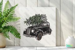 Luxury Plaid Black and White Christmas Clipart Product Image 2