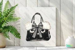 Luxury Plaid Black and White Christmas Clipart Product Image 2