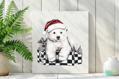 Luxury Plaid Black and White Christmas Clipart Product Image 2