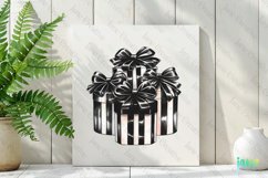 Luxury Plaid Black and White Christmas Clipart Product Image 2