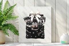 Luxury Plaid Black and White Christmas Clipart Product Image 2