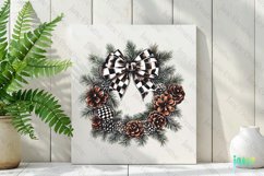 Luxury Plaid Black and White Christmas Clipart Product Image 2