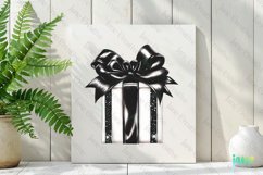 Luxury Plaid Black and White Christmas Clipart Product Image 2
