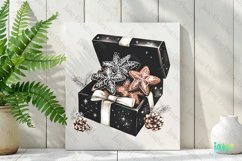 Luxury Plaid Black and White Christmas Clipart Product Image 2