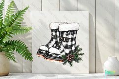 Luxury Plaid Black and White Christmas Clipart Product Image 2