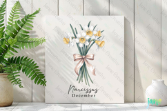 December - Watercolor Narcissus Birth Month Flower Clipart Product Image 3