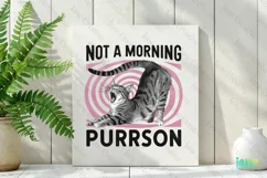 Not A Morning Purrson Vintage Funny Cat Clipart Product Image 2