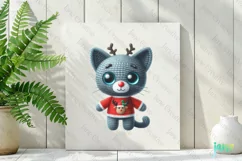 Crochet Christmas Oriental Shorthair Cat Clipart Product Image 2
