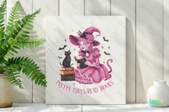 Pretty Girls Read Books Pink Halloween Png Product Image 2
